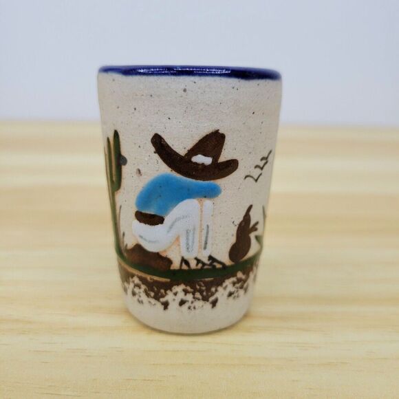 Vintage Tonala Mexico Pottery Shot Glass - Picture 1 of 12